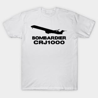 Bombardier CRJ1000 Silhouette Print (Black) T-Shirt